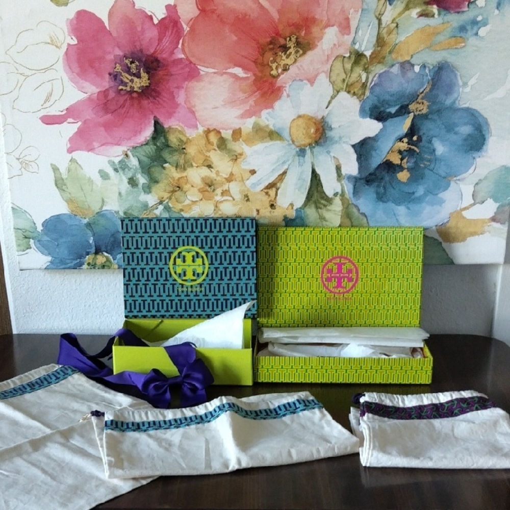 Tory Burch Dust Bags and Boxes Lot Bundle